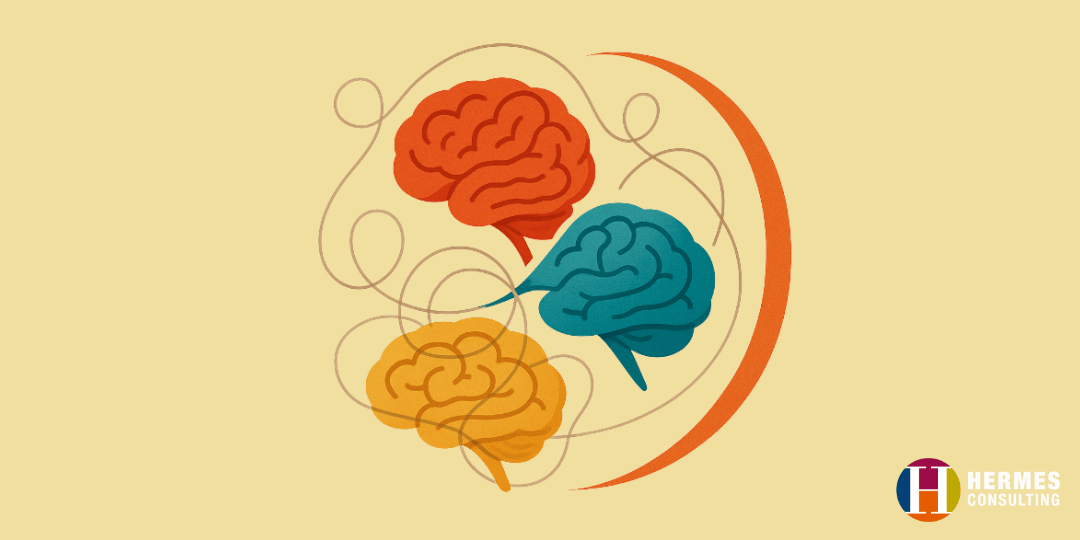 Illustrazione dei tre cervelli secondo la teoria neuroscientifica: rettiliano, limbico e neocorteccia