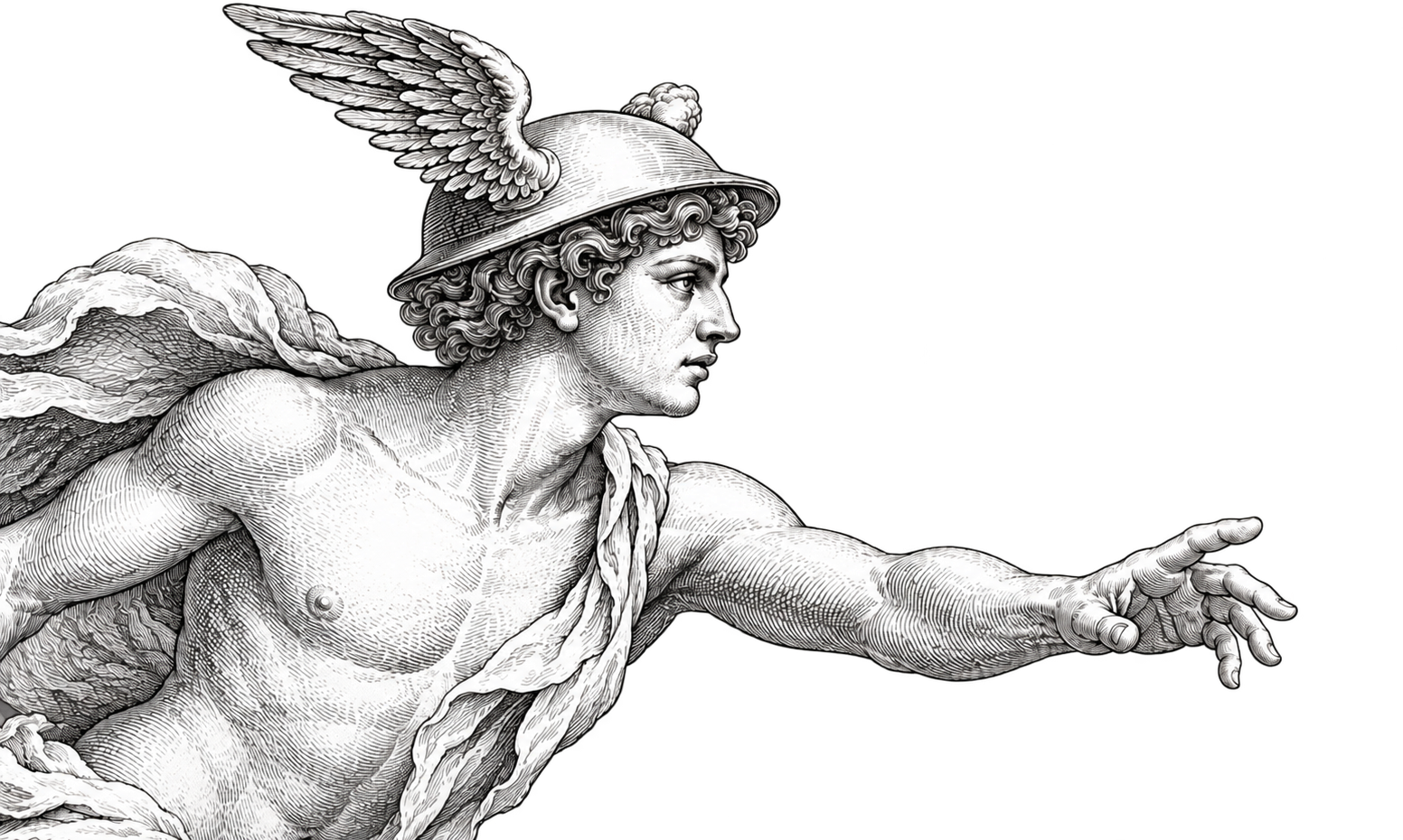 Illustrazione di Hermes, il messaggero degli dei
